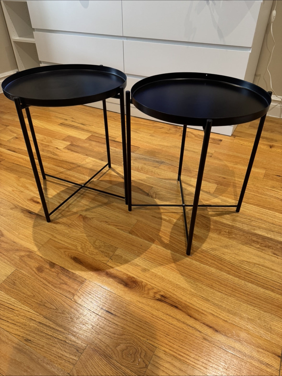 Black Metal IKEA Side Tables (Set of 2) - photo 4