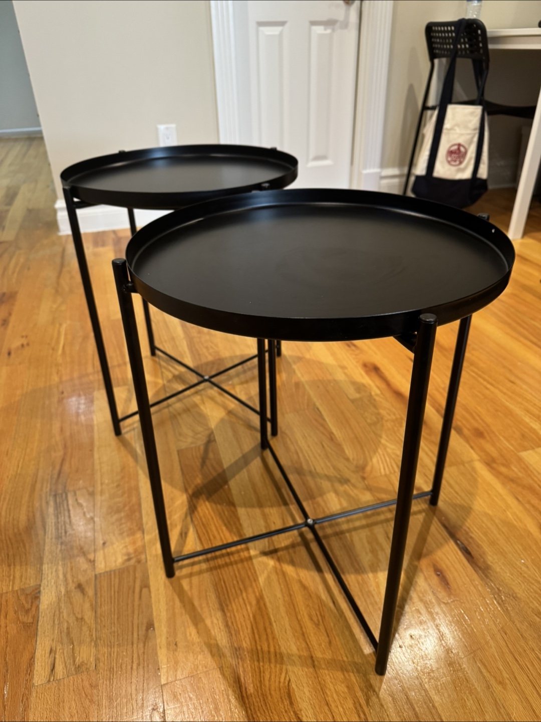 Black Metal IKEA Side Tables (Set of 2)