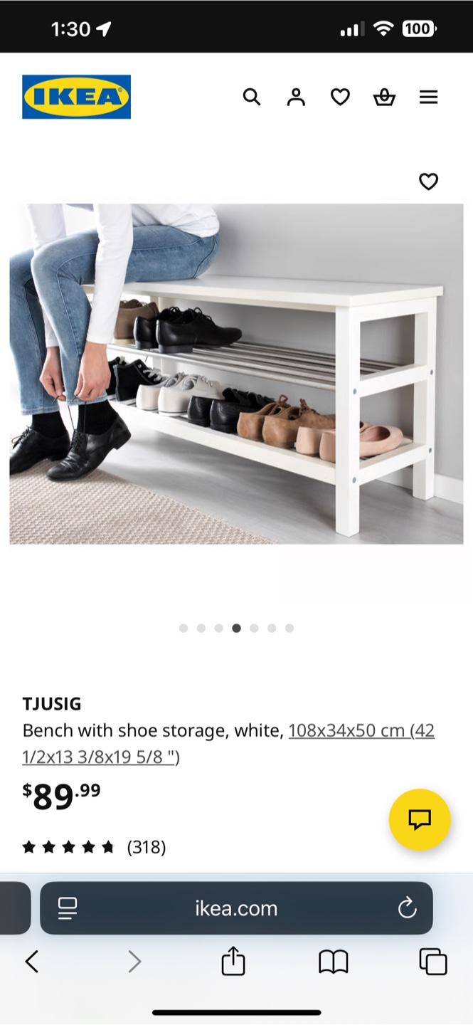 IKEA TJUSIG Bench with Shoe Storage - photo 2