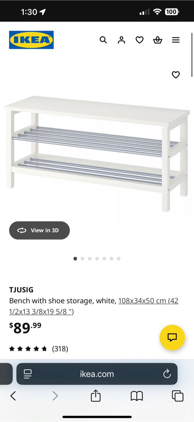 IKEA TJUSIG Bench with Shoe Storage