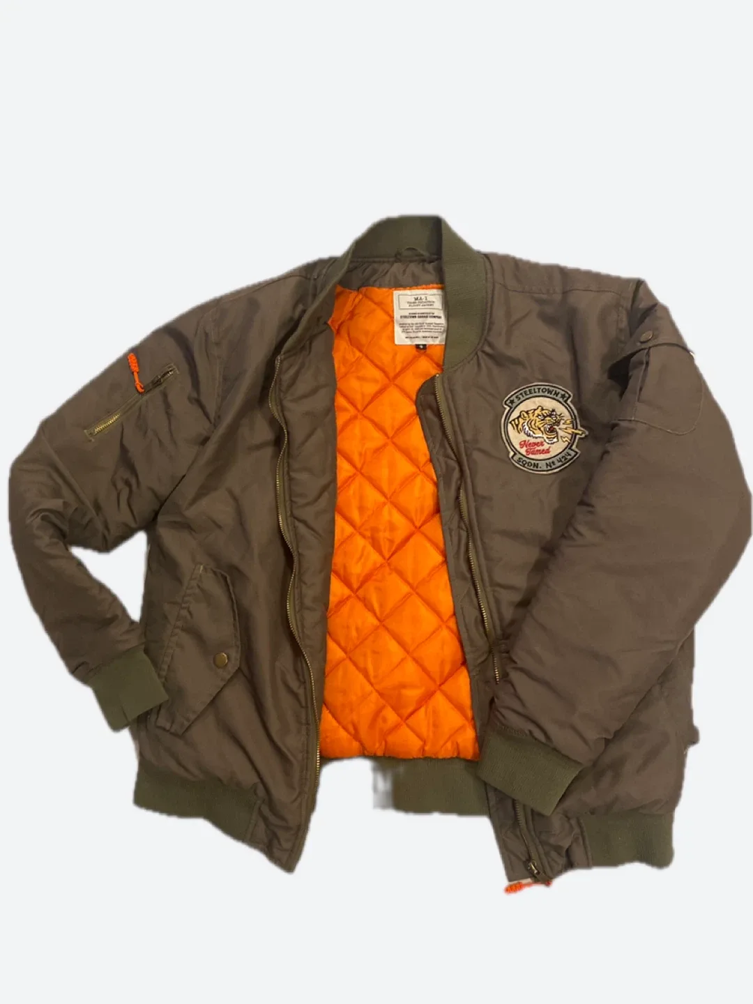 Unisex Steeltown Garage MA-1 Tiger Squadron Flight Jacket S thumbnail