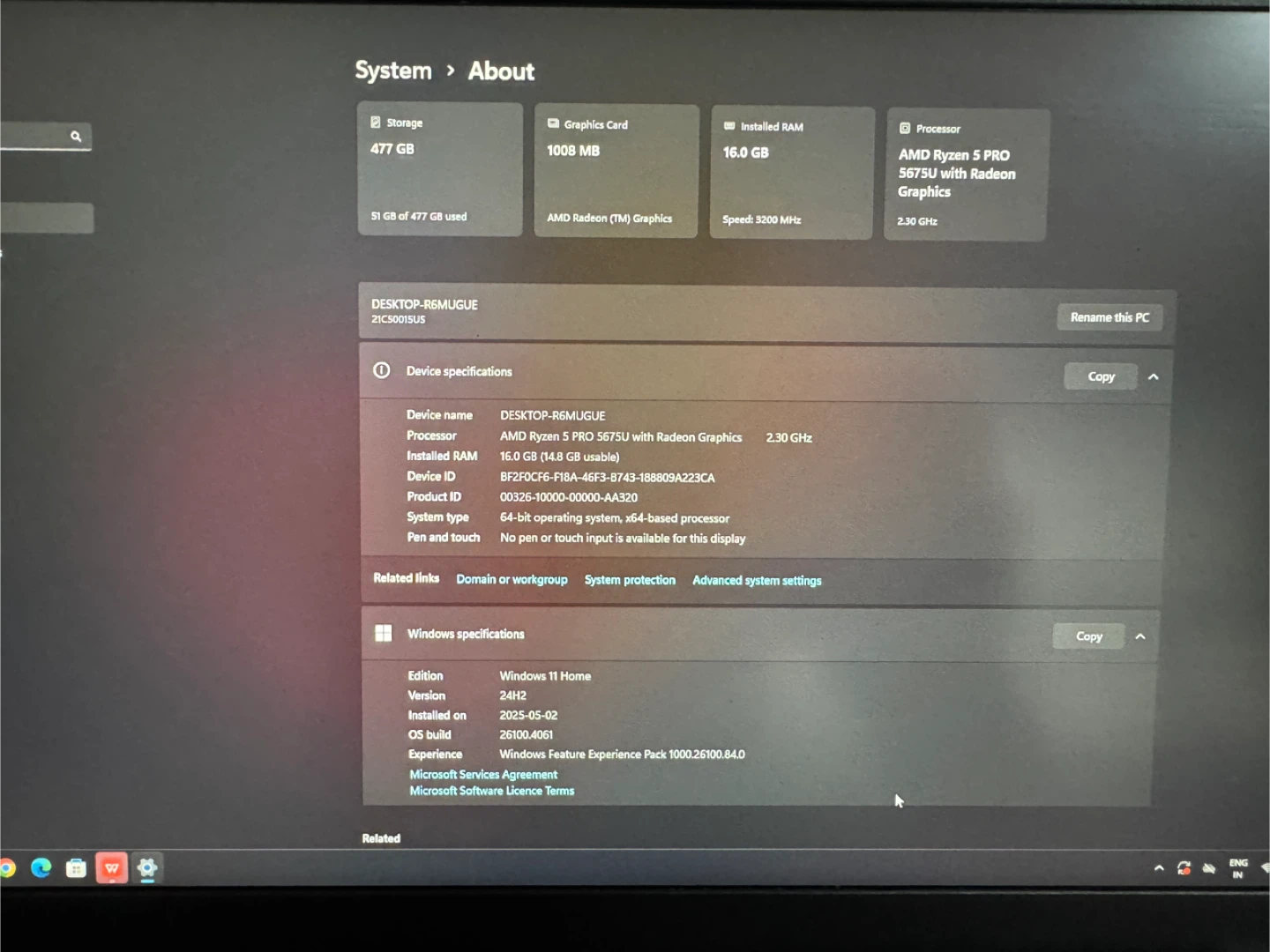 Lenovo ThinkPad Laptop - AMD Ryzen Pro 5675U, 16GB RAM - photo 4