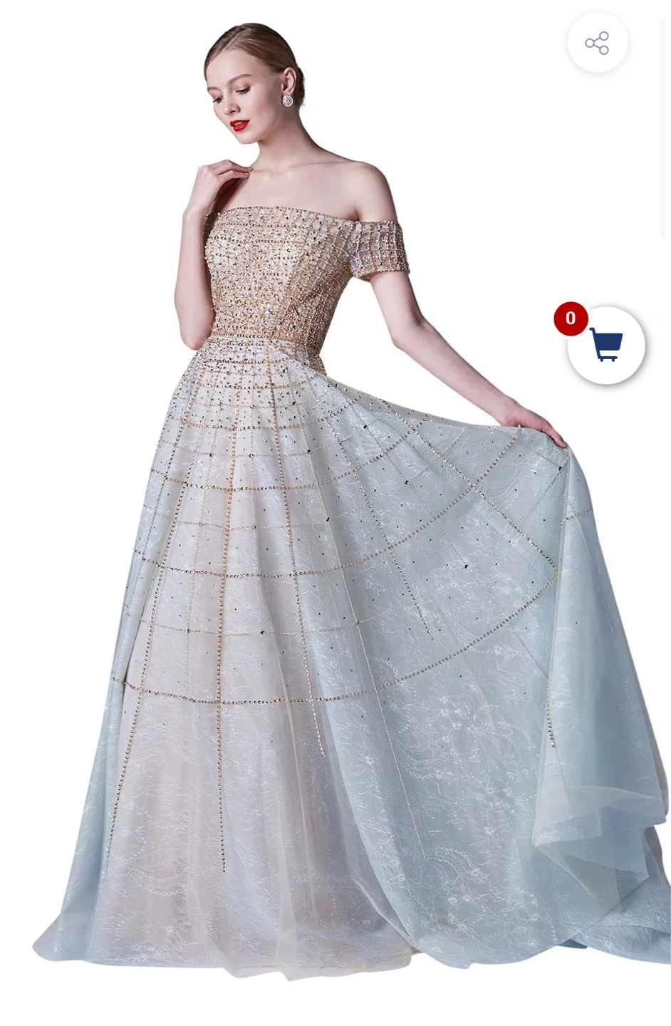 [NWOT] Andrea & Leo Couture A0724 Off Shoulder Dress