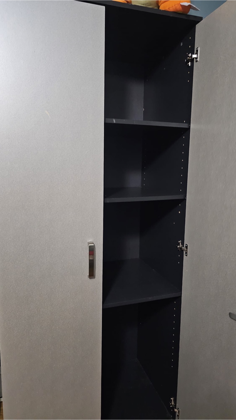 Grey Wardrobe Cabinet with Shelves - photo 3