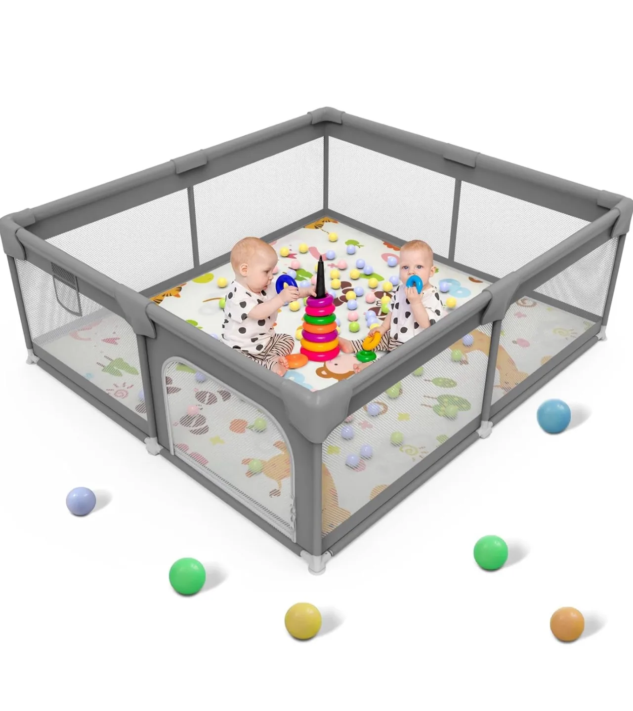 Grey Baby Playpen 50*50inch thumbnail