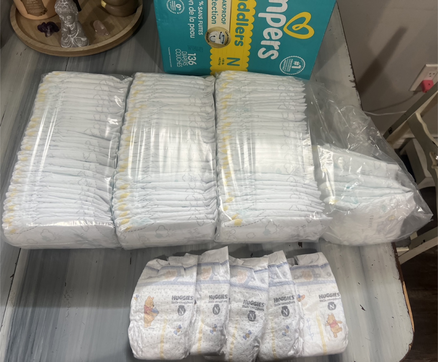 New Pampers Toddlers Size N Diapers (136 count)