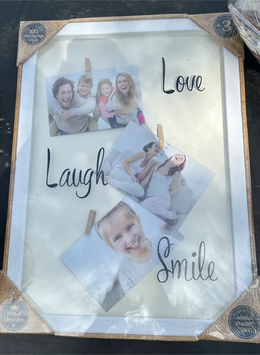 Wall Hanging Picture Frame - Love, Laugh, Smile thumbnail