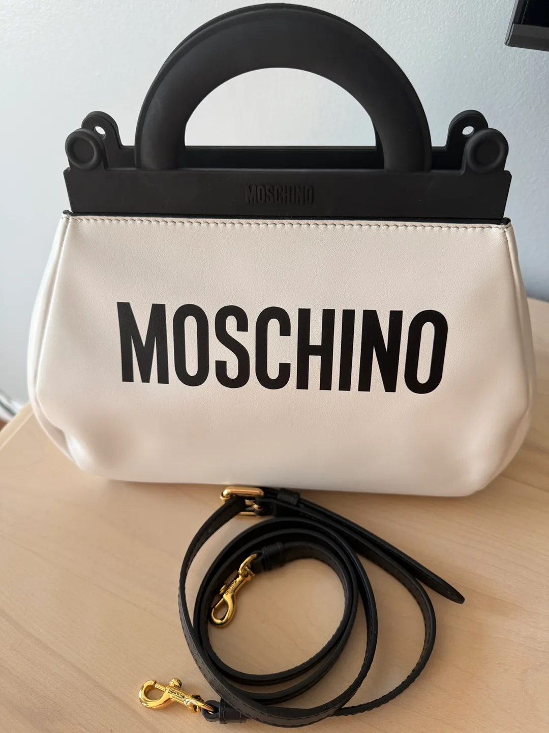 Moschino White & Black Top Handle Bag image indicator(2)