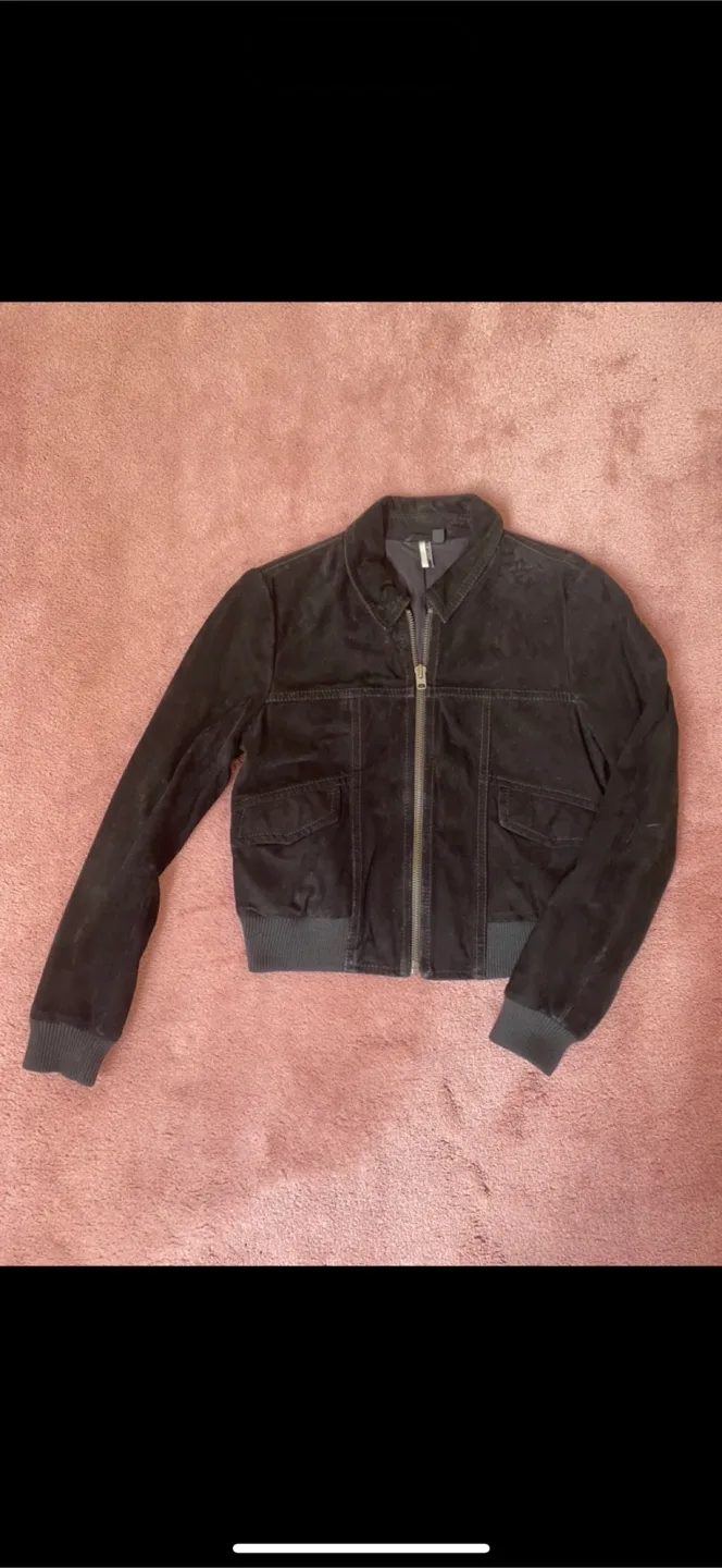 Topshop Women’s Black Suede Jacket - Size US 8