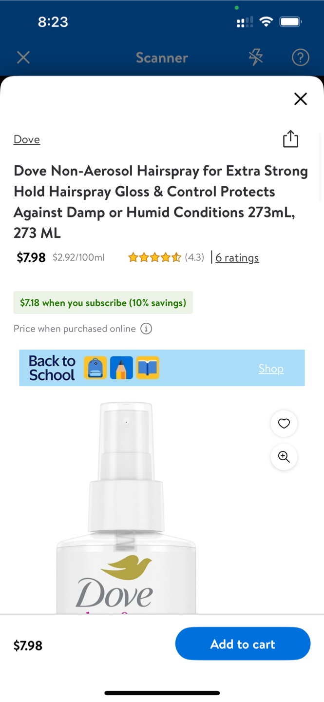 Dove Non-Aerosol Hairspray - Extra Strong Hold