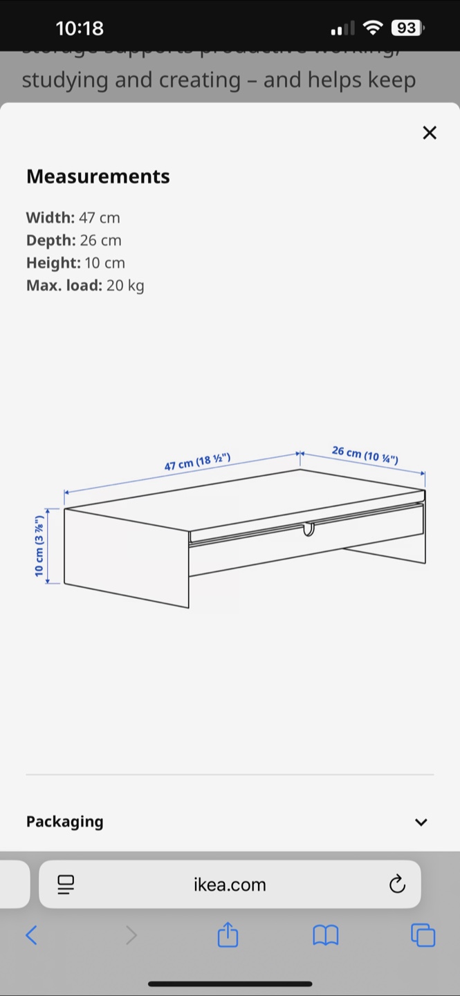 Ikea Monitor Stand with Drawer - photo 2