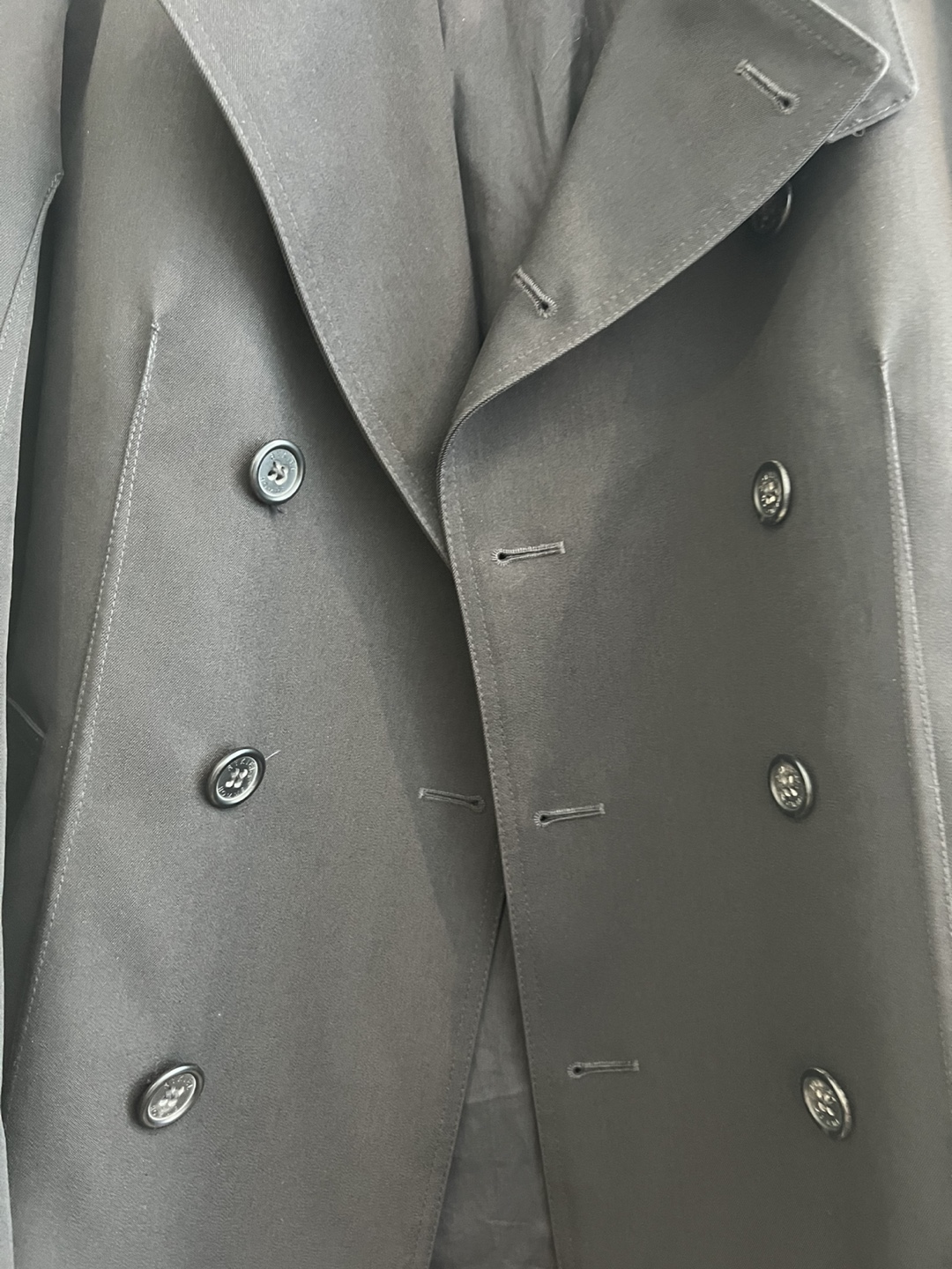 🥕Rykiel Homme Black Trench Coat Size S - photo 3