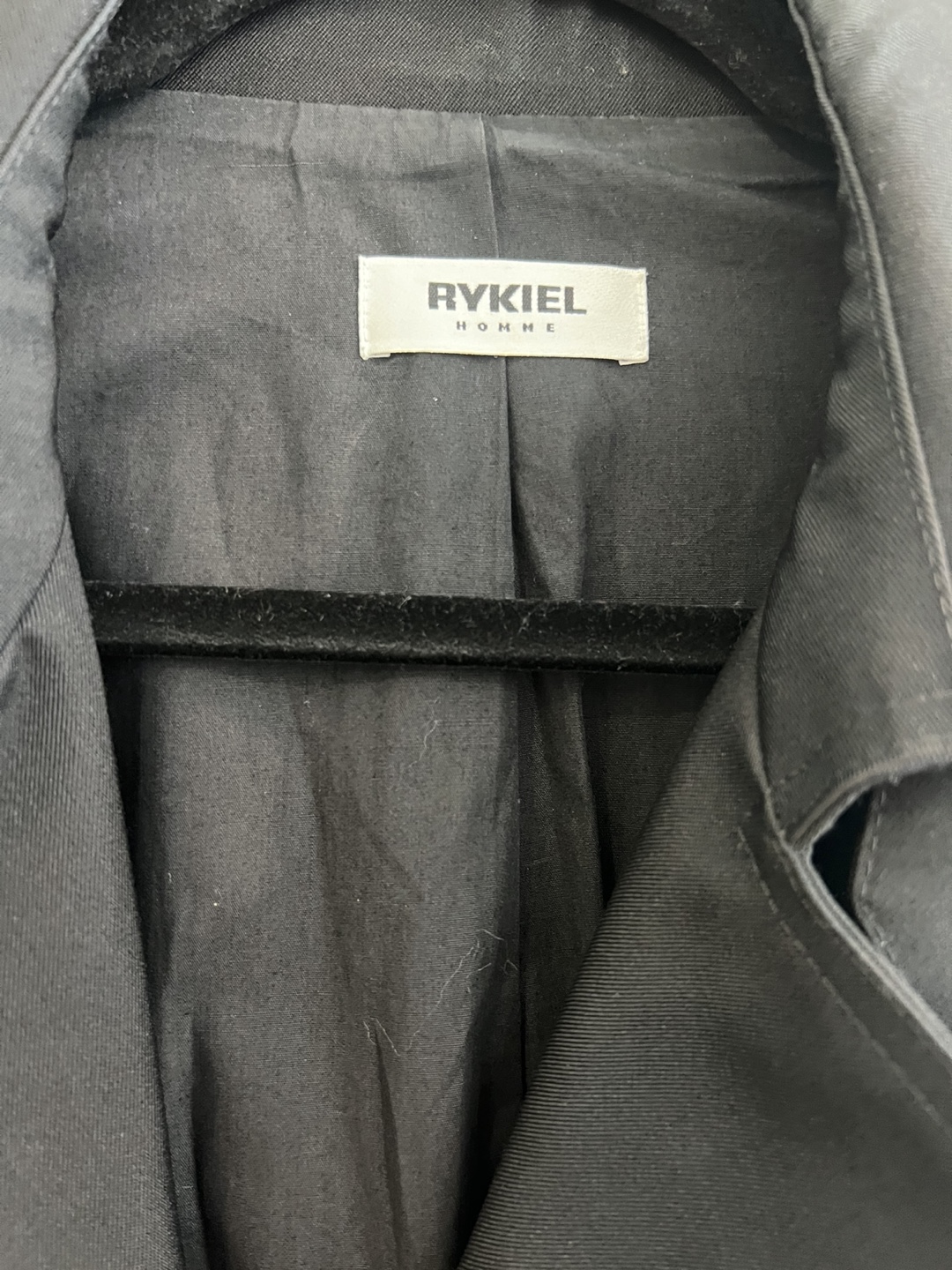 🥕Rykiel Homme Black Trench Coat Size S - photo 2