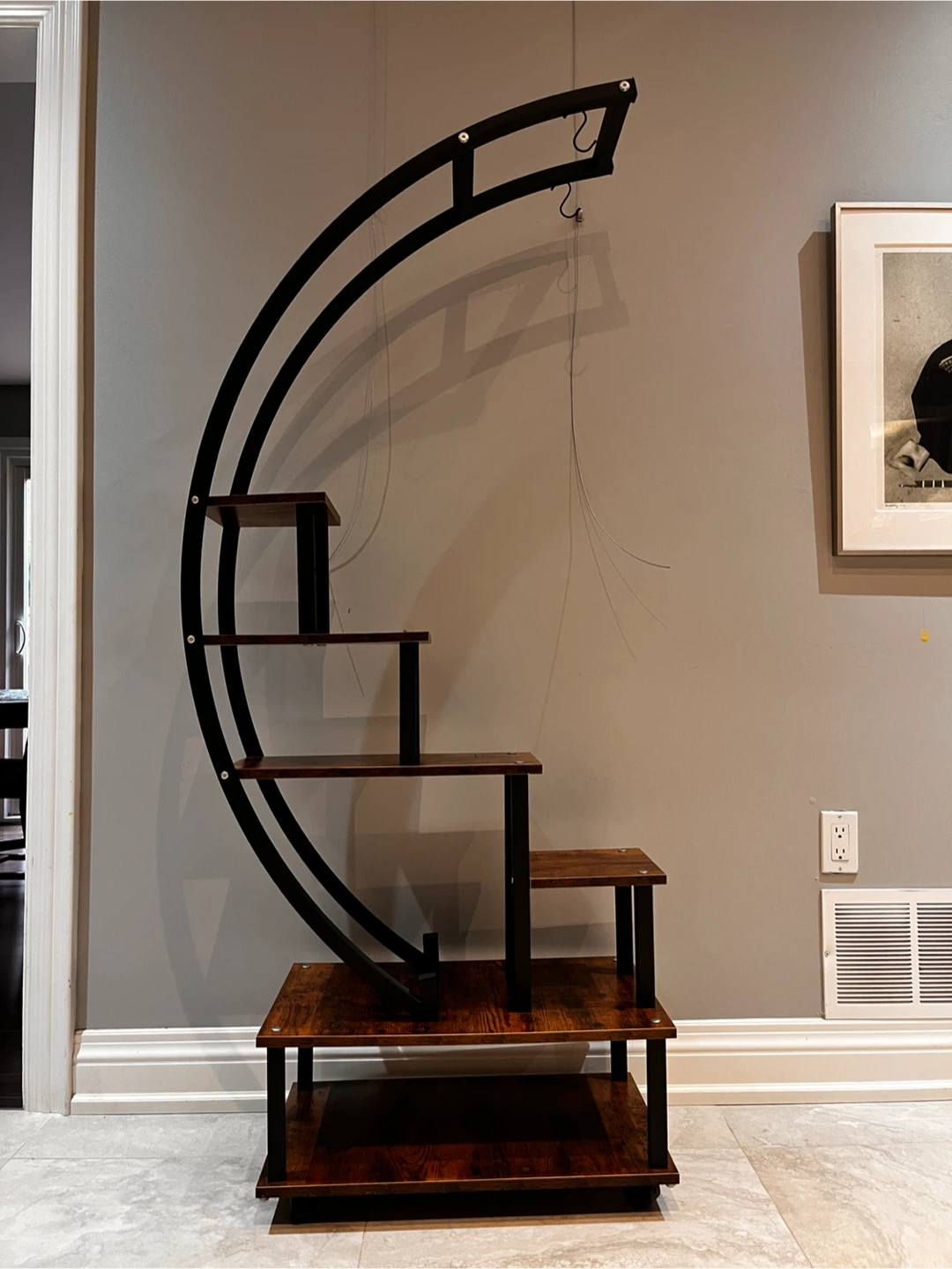 Metal and wood Plant Stand - photo 3
