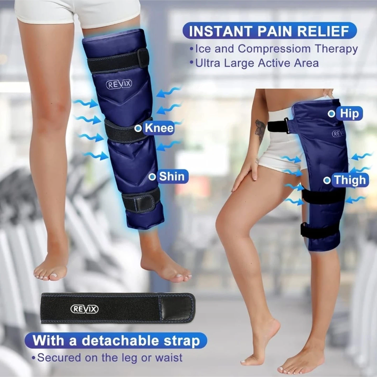 Revix Cold Compression Leg Wrap for Pain Relief - photo 3
