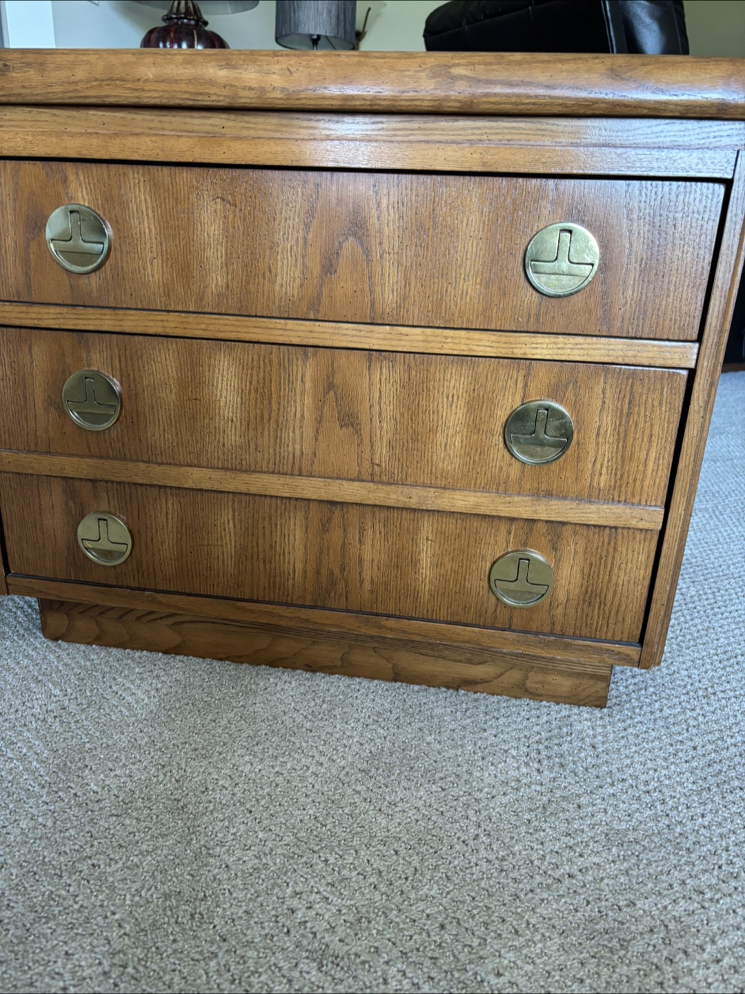 Vintage 3-Drawer Wood Side Table - photo 2