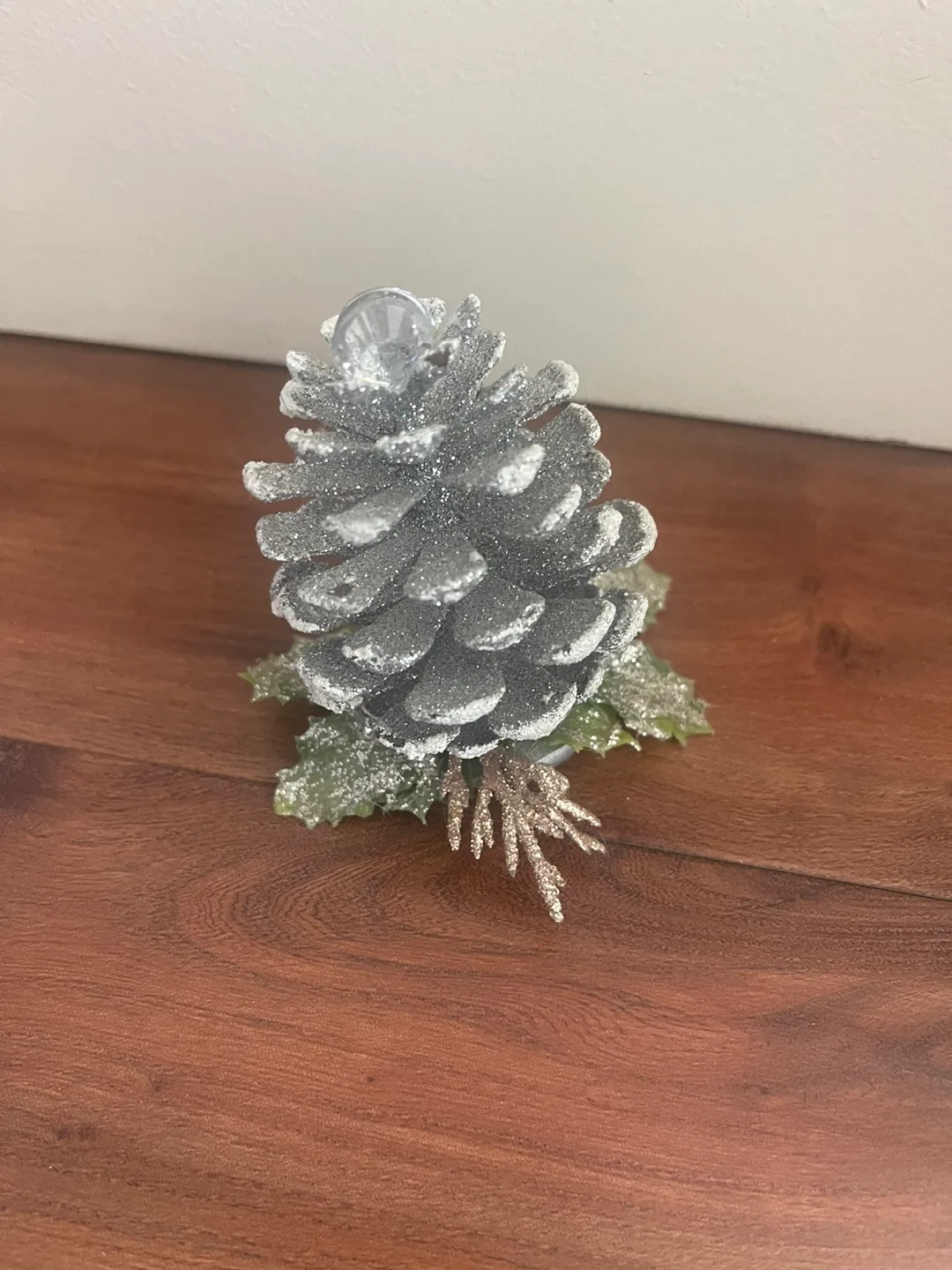 Winter Decor Pine cone name holder thumbnail