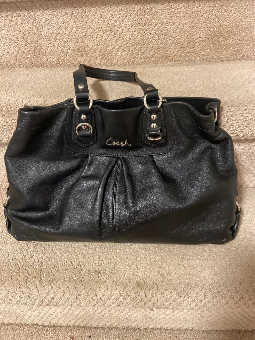 Coach Black Leather Shoulder Bag image indicator(3)