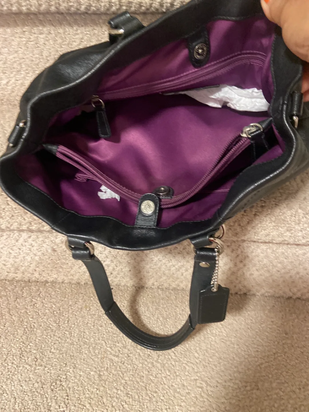 Coach Black Leather Shoulder Bag image indicator(2)