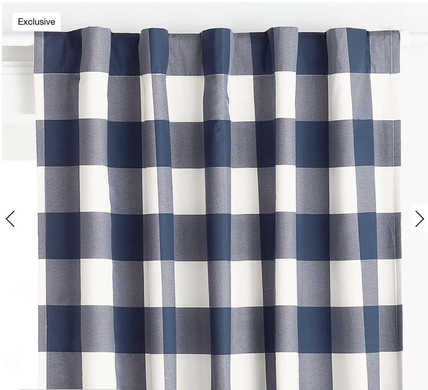 Crate & Kids Navy Gingham Curtain Panel - photo 2