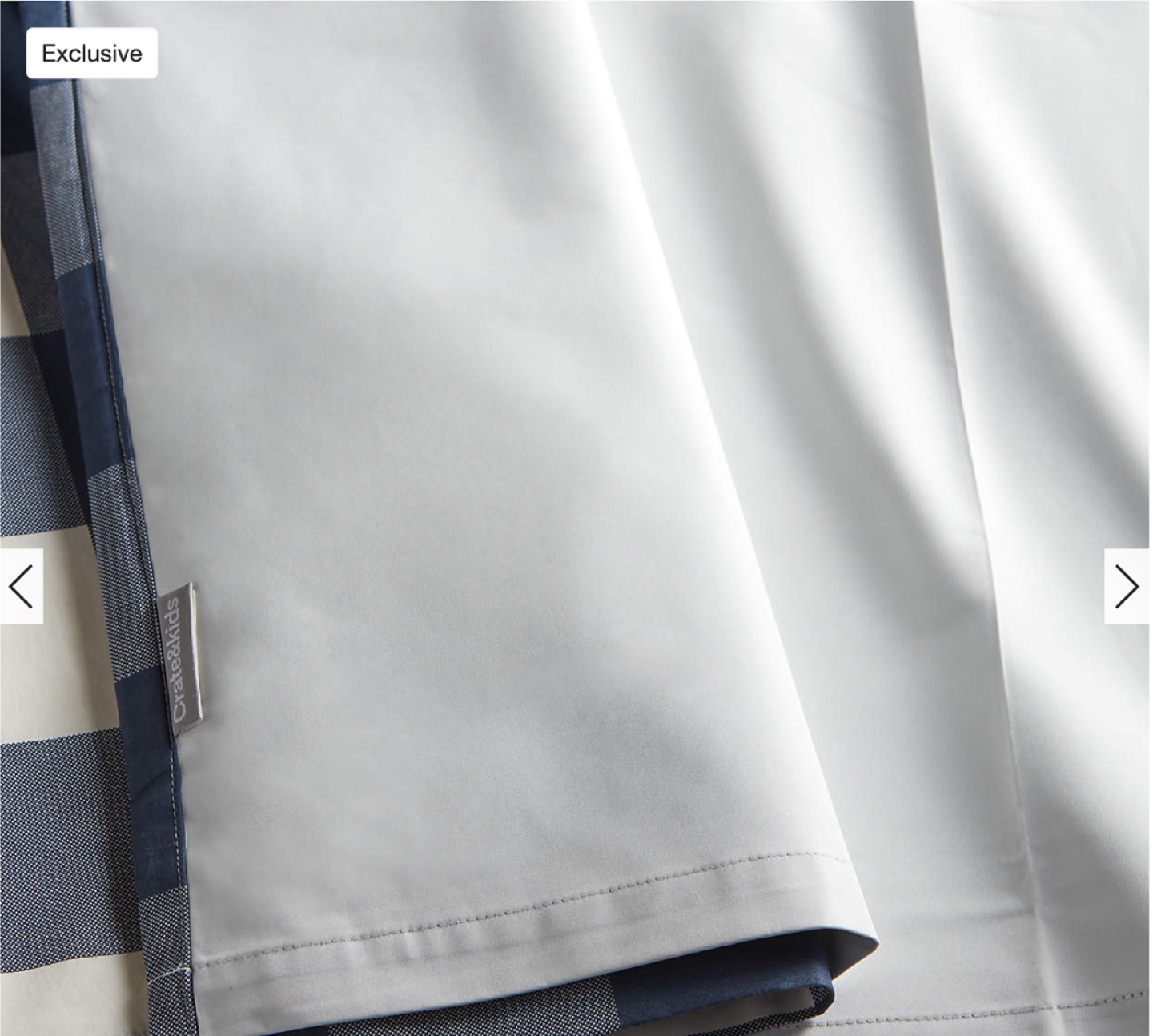 Crate & Kids Navy Gingham Curtain Panel - photo 3