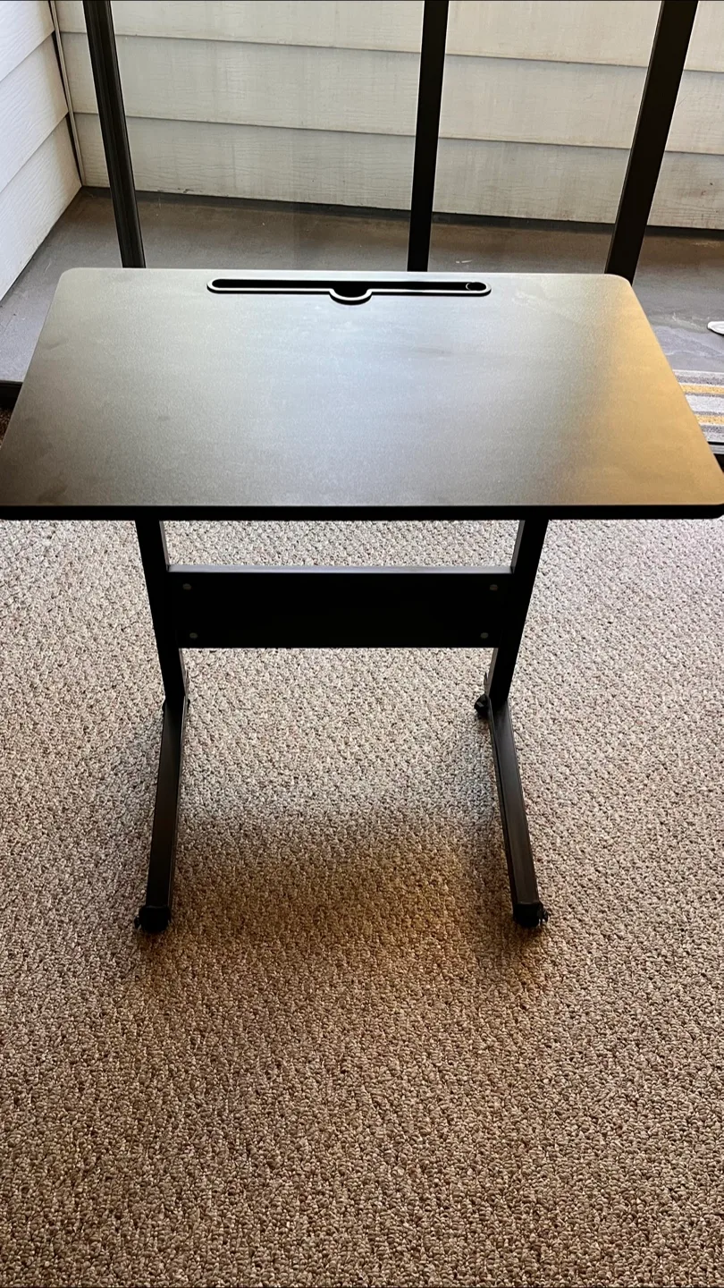 Black Adjustable Height Rolling Desk thumbnail