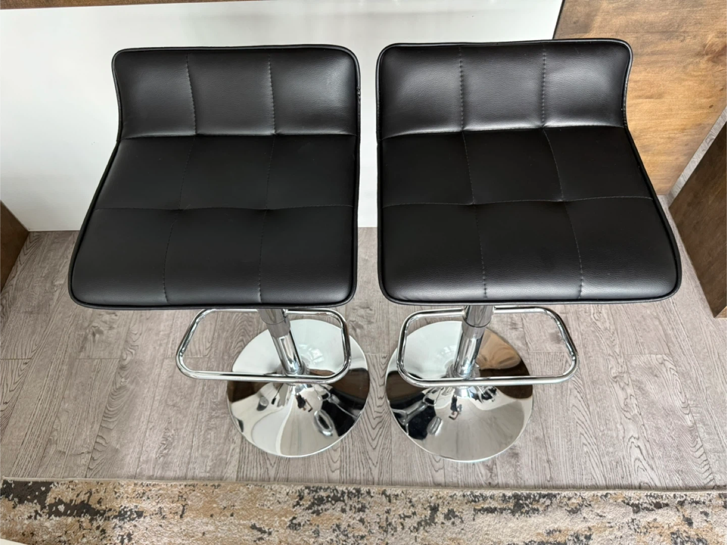 Set of 2 Black Bar Stools - photo 3