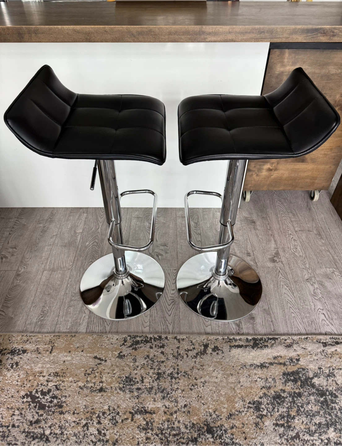 Set of 2 Black Bar Stools - photo 2