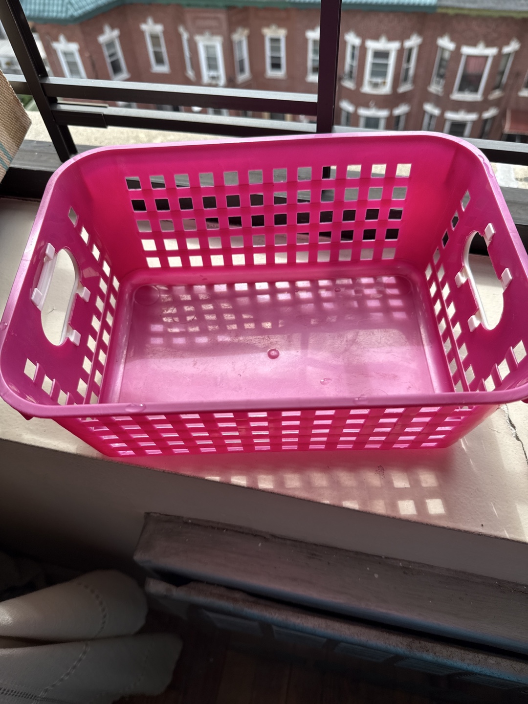Pink Plastic Storage Basket