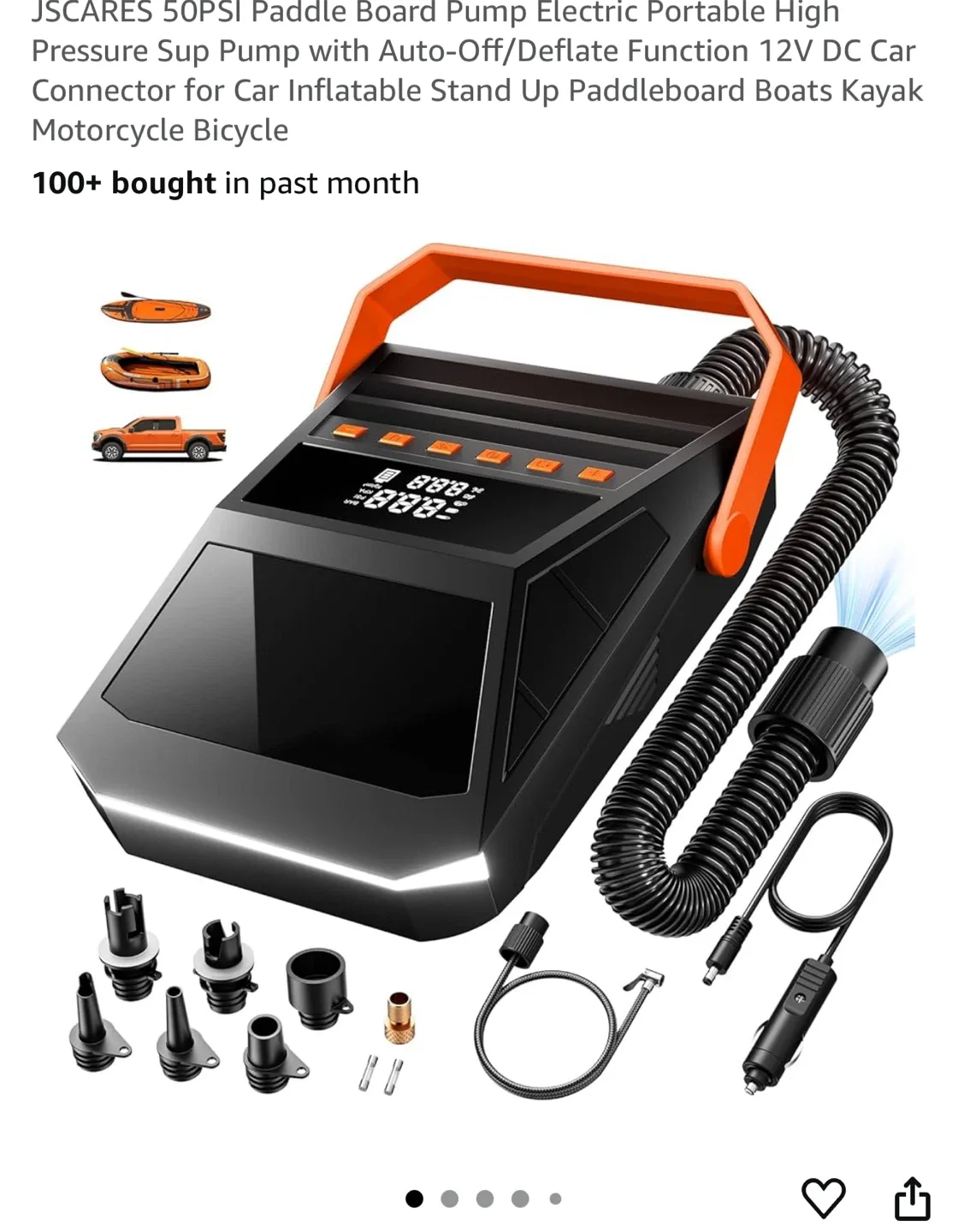JSCARES 50PSI Portable Air Pump - New thumbnail