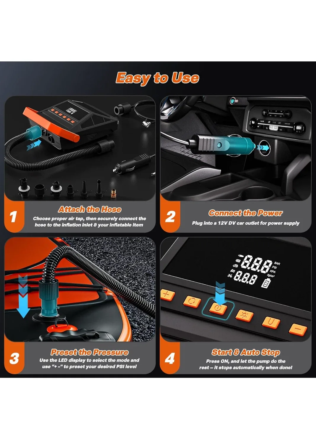 JSCARES 50PSI Portable Air Pump - New image indicator(6)