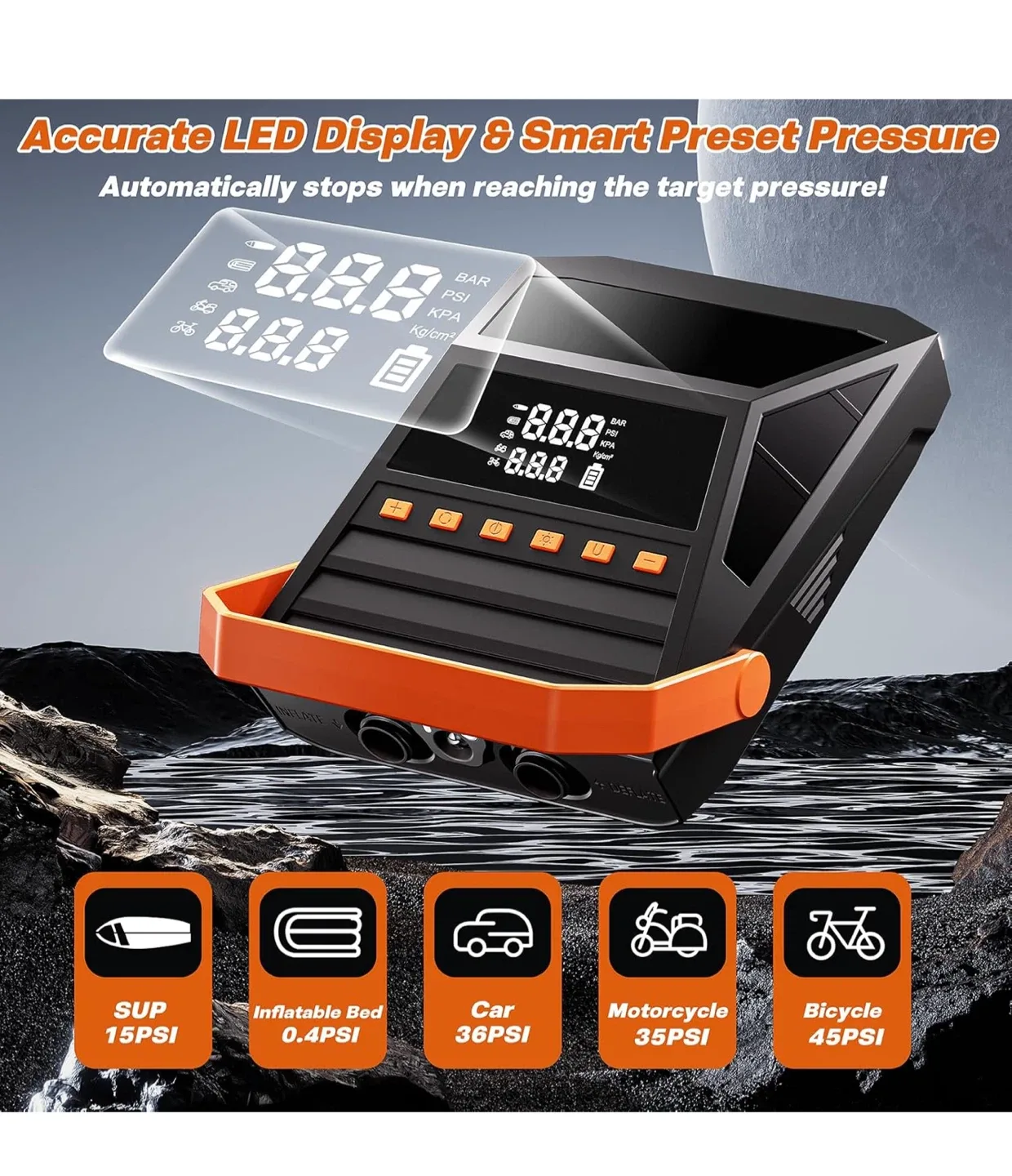 JSCARES 50PSI Portable Air Pump - New image indicator(5)