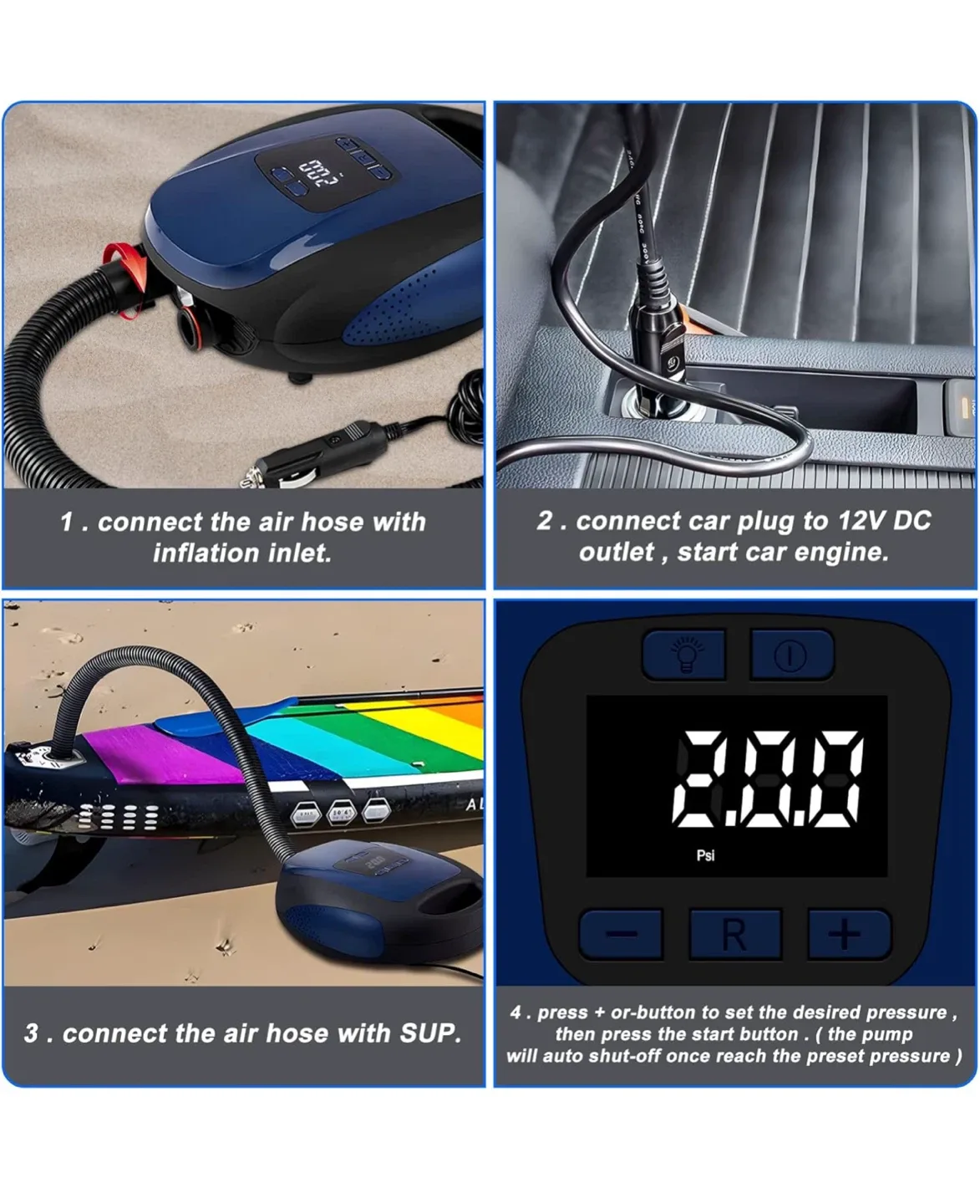 20PSI High Pressure SUP Air Pump - Dark Blue image indicator(5)