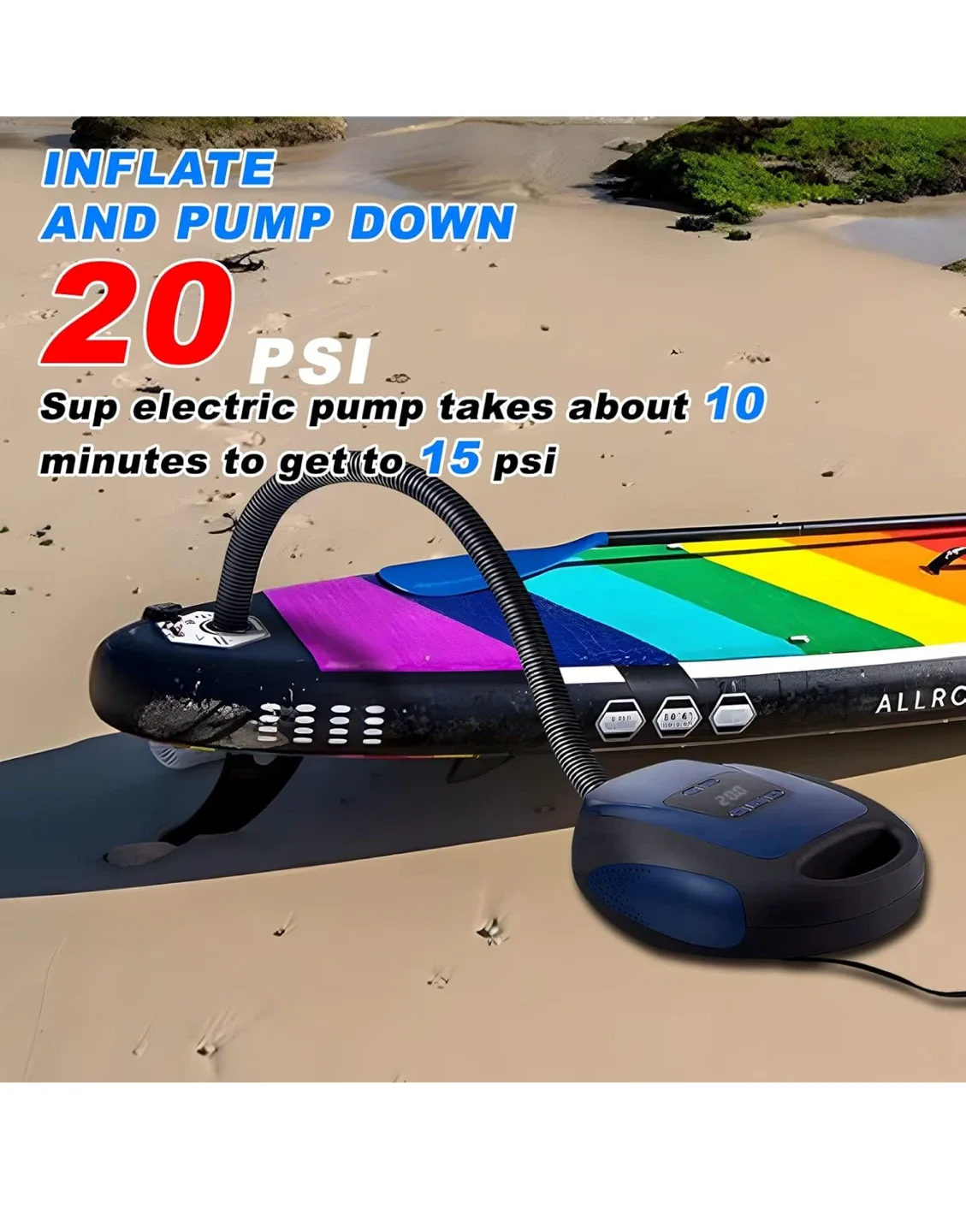 20PSI High Pressure SUP Air Pump - Dark Blue image indicator(2)