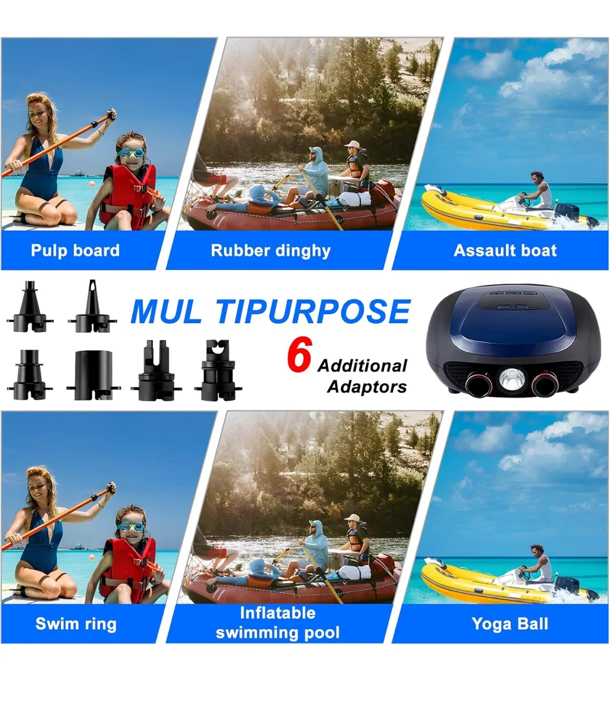 20PSI High Pressure SUP Air Pump - Dark Blue image indicator(4)