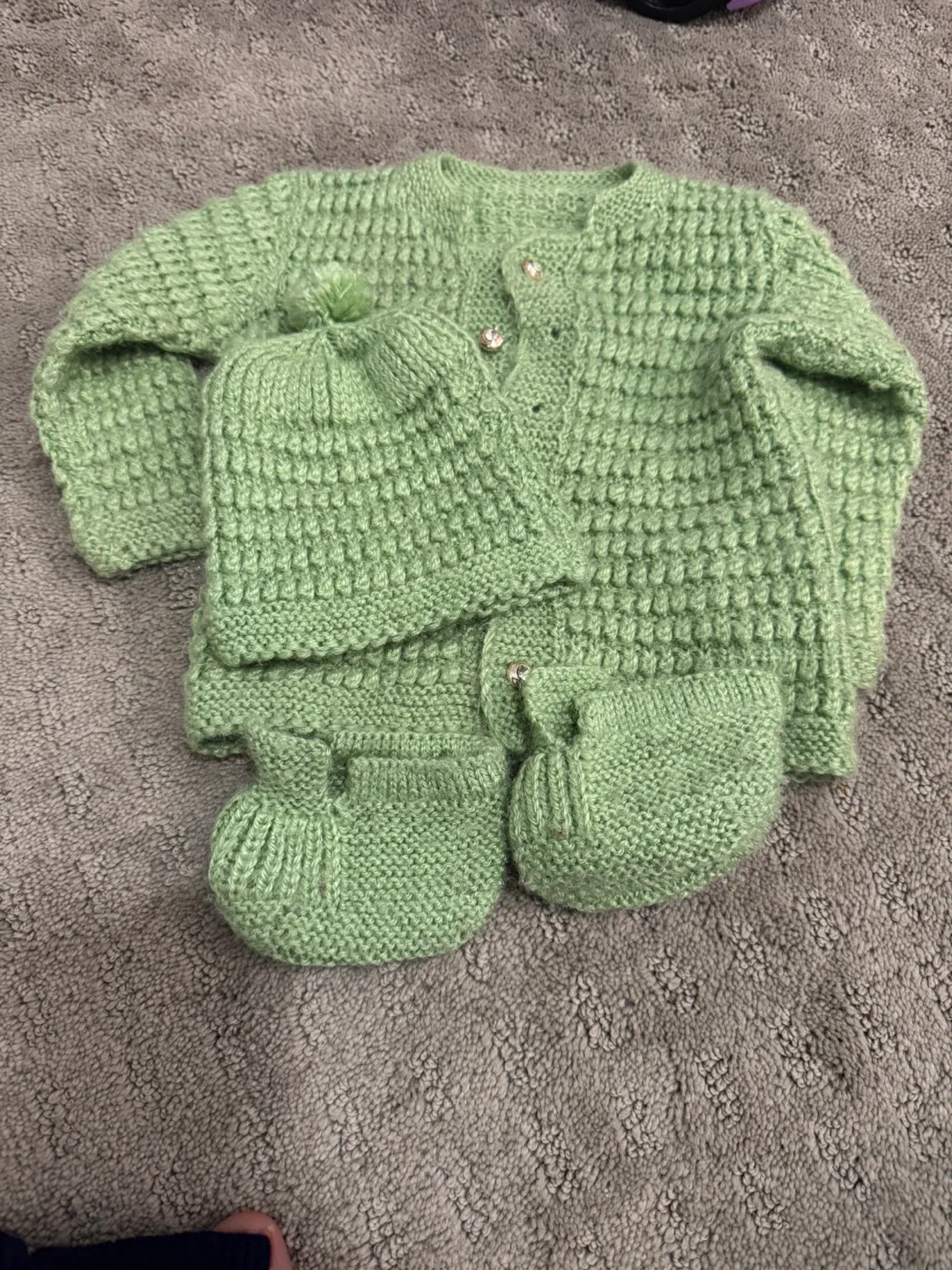 Hand Knit Baby Clothes Bundle thumbnail