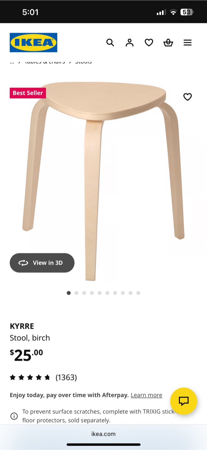 IKEA KYRRE Stool - Birch x2 - photo 2