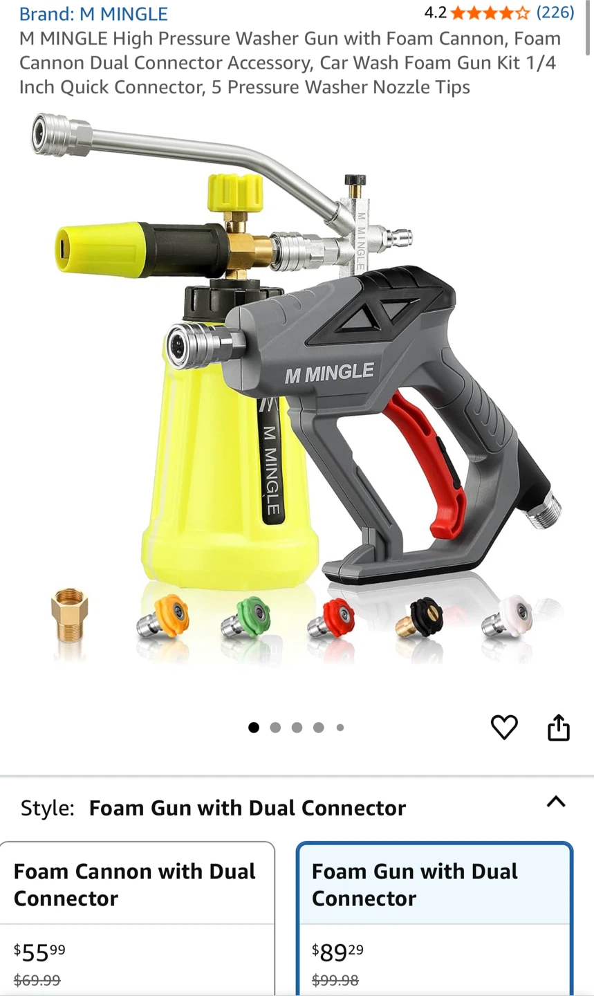 M MINGLE Foam Cannon for Pressure Washer