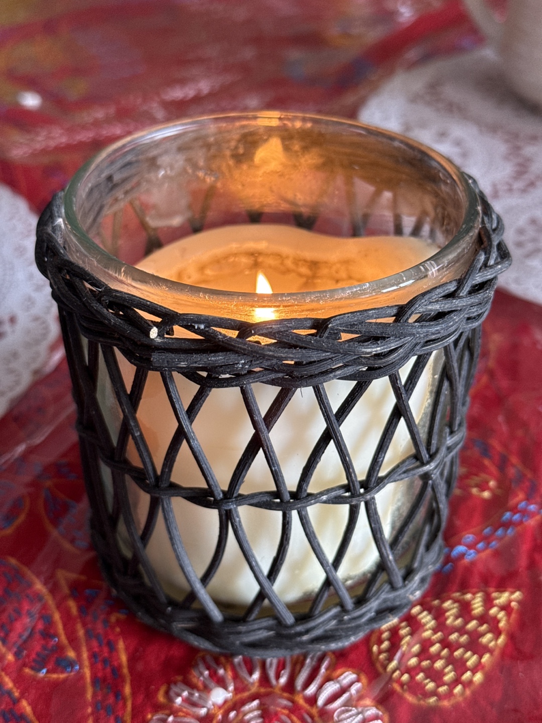Candle in Wicker Holder