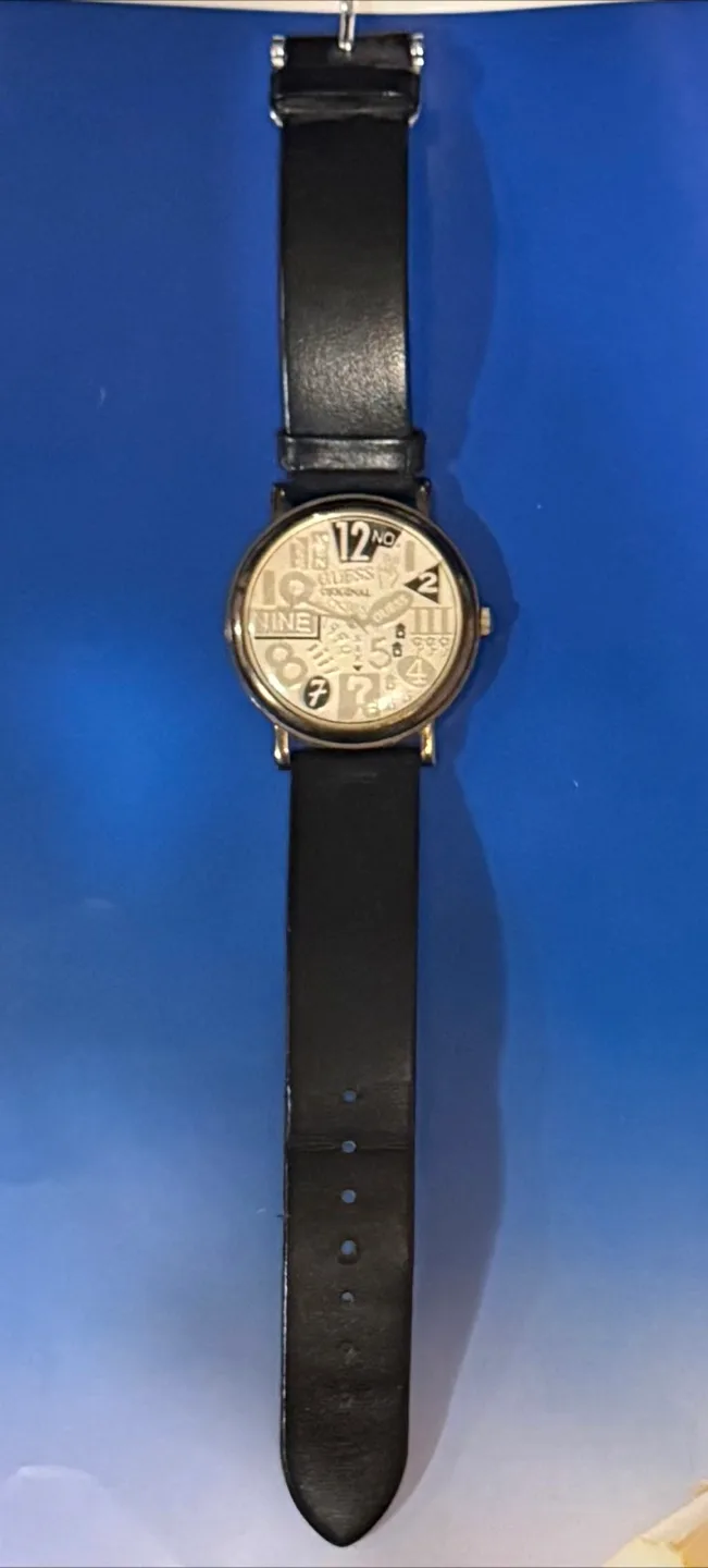 Guess Watch with Black Leather Band, $10 thumbnail
