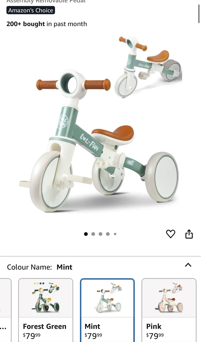 LOL-Fun 4-in-1 Toddler Bike - Mint thumbnail