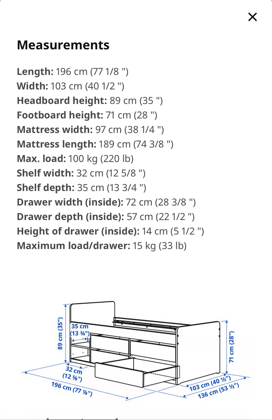 IKEA släkt bedframe with mattress - photo 4