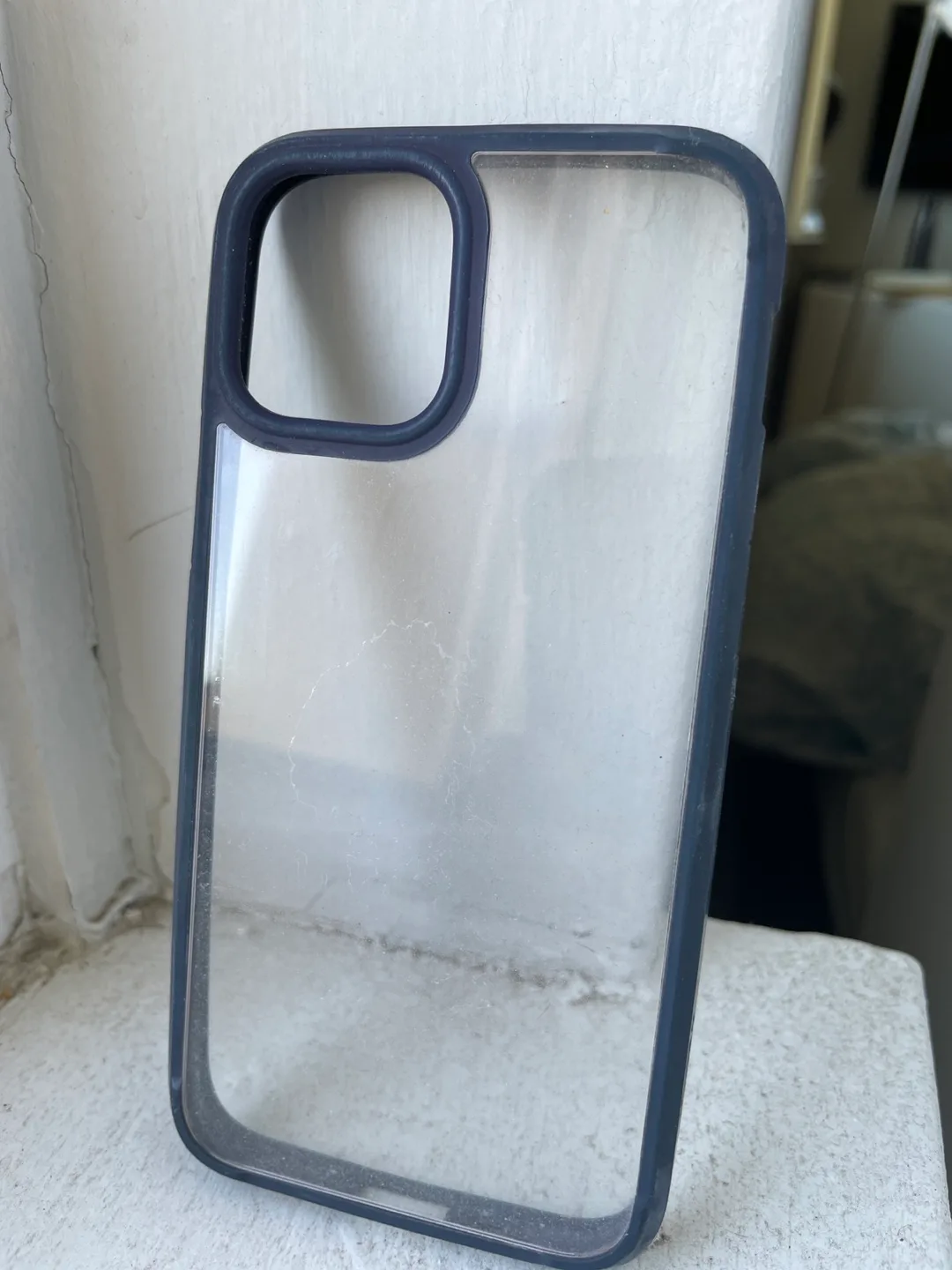 iPhone 12 Pro Case - Clear with Dark Blue Trim thumbnail