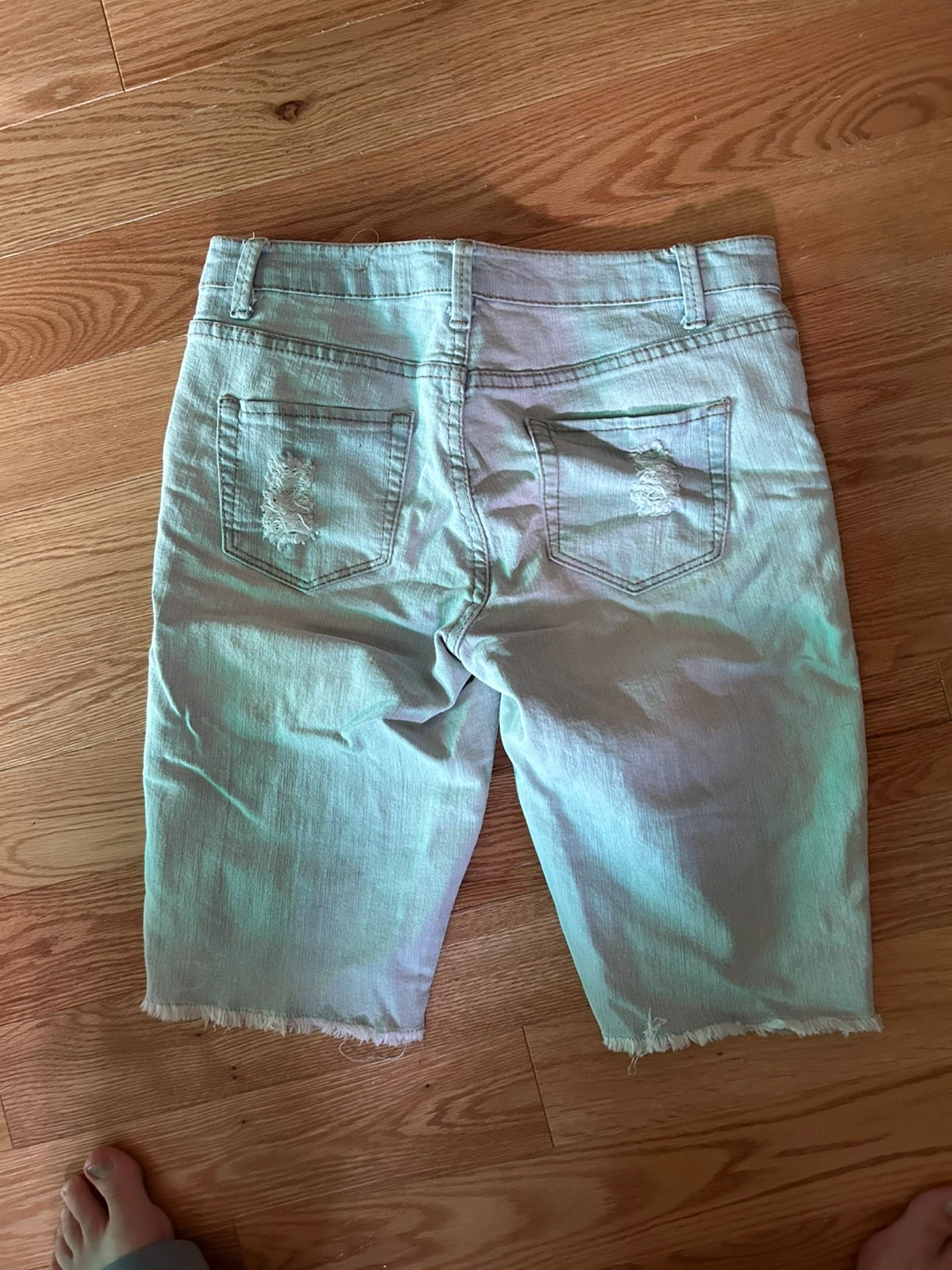 Distressed Denim Bermuda Shorts - photo 2