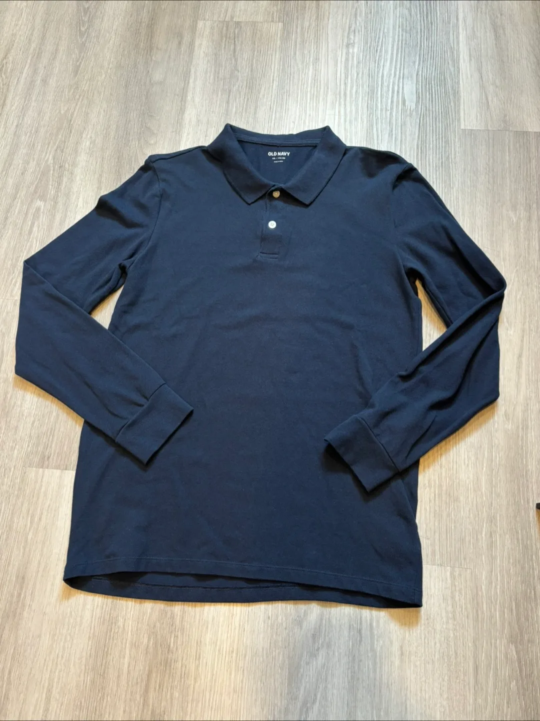 Old Navy XXL Navy Blue Long Sleeve Polo Shirt image indicator(2)