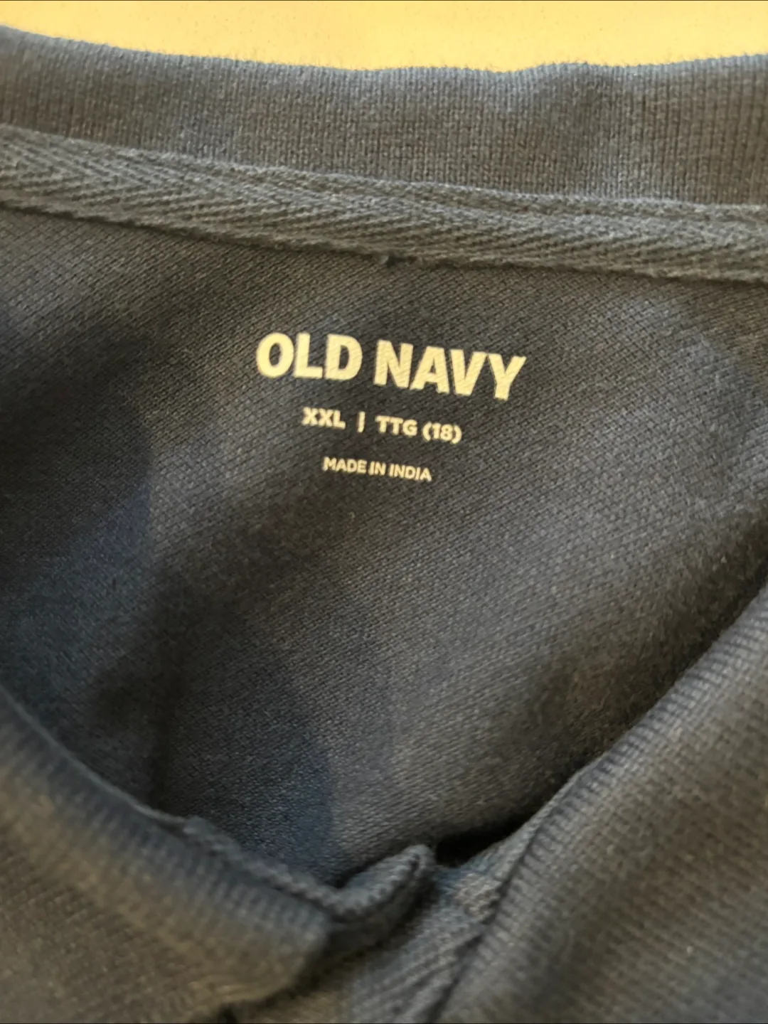 Old Navy XXL Navy Blue Long Sleeve Polo Shirt image indicator(4)