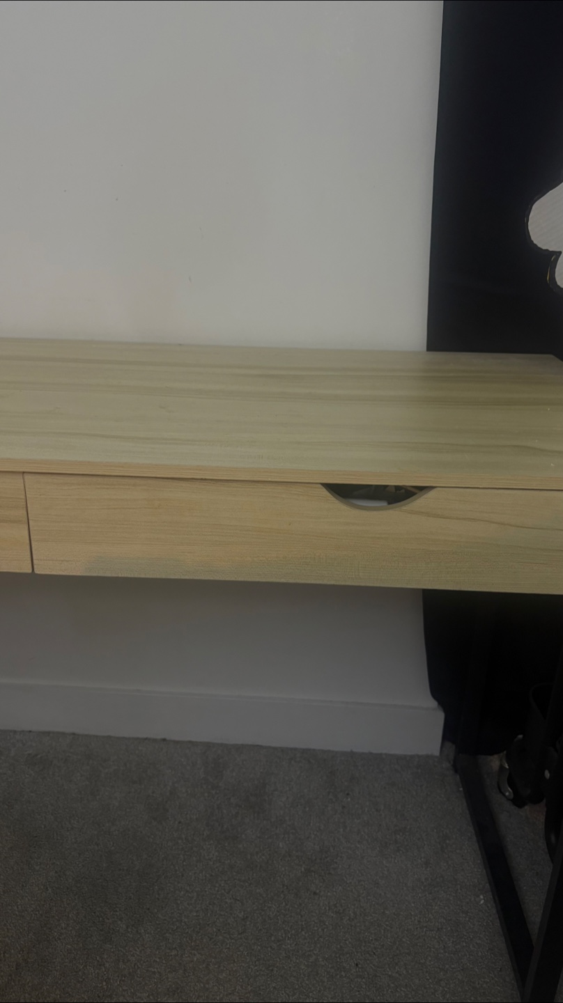 Wood Desk with Drawers