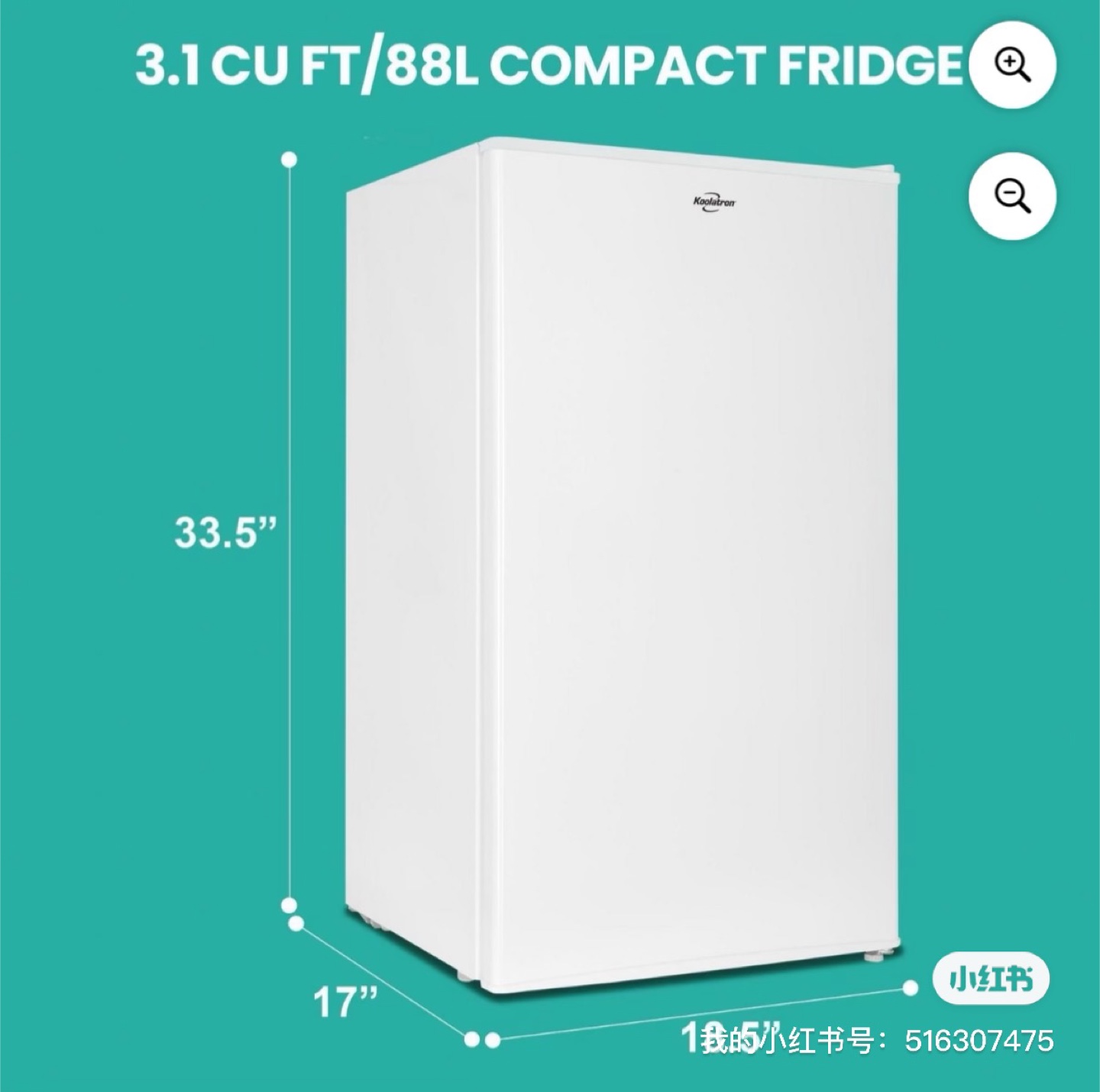 Koolatron 3.2 cu.ft. Compact Fridge - White - photo 3