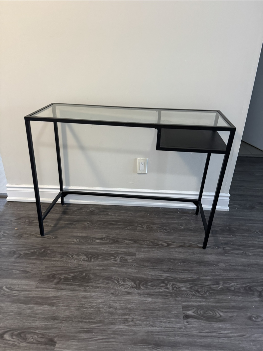 Black Metal & Glass Console Table