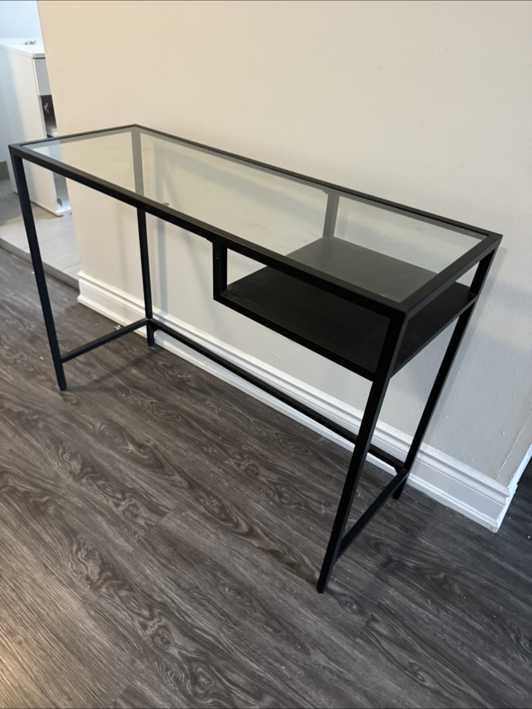 Black Metal & Glass Console Table - photo 3